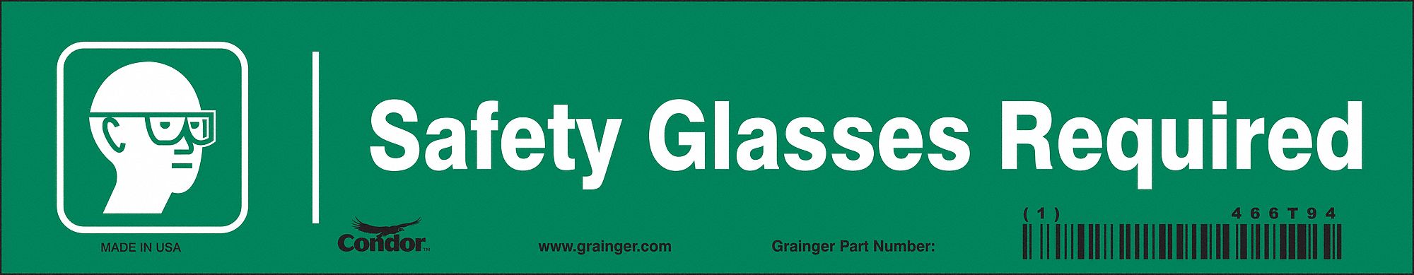 Safety Sign 1.75in x 9in Vinyl