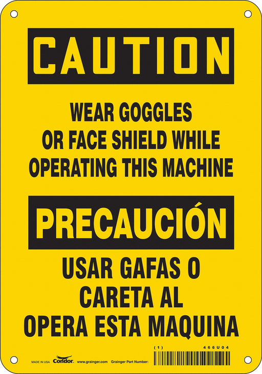 Safety Sign 10 in x 7 in Polyethylene
