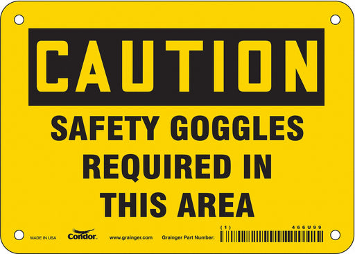 Safety Sign 5 in x 7 in Aluminum