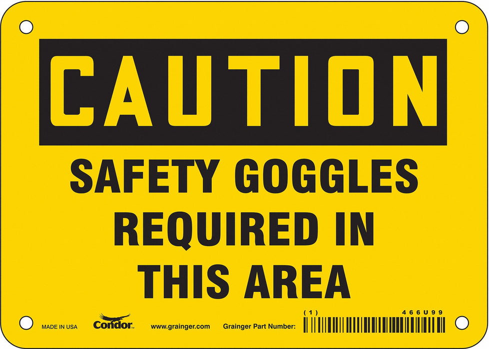 Safety Sign 5 in x 7 in Aluminum