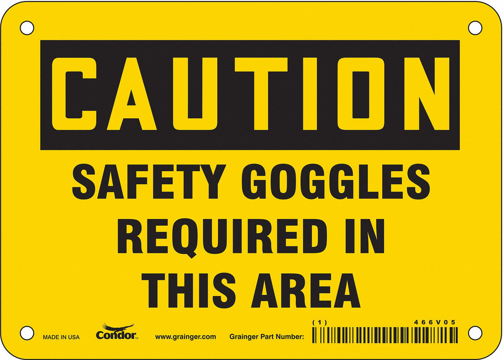 Safety Sign 5 in x 7 in Polyethylene