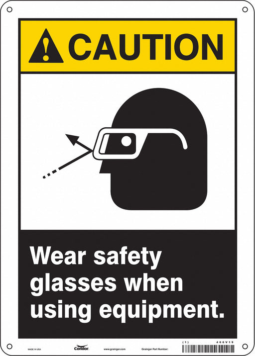 Safety Sign 14 inx10 in Aluminum