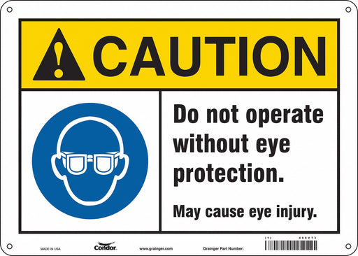 Safety Sign 10 in x 14 in Polyethylene
