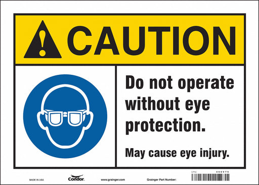 Safety Sign 10 in x 14 in Vinyl