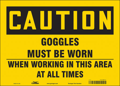 Safety Sign 10 inx14 in Vinyl