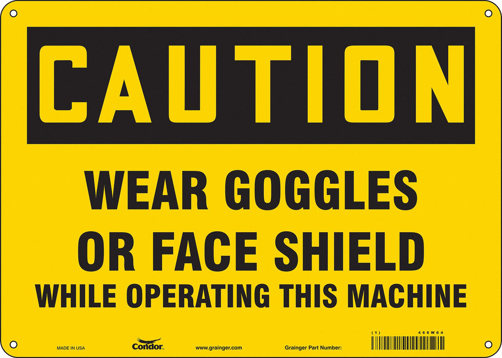 Safety Sign 10 in x 14 in Polyethylene