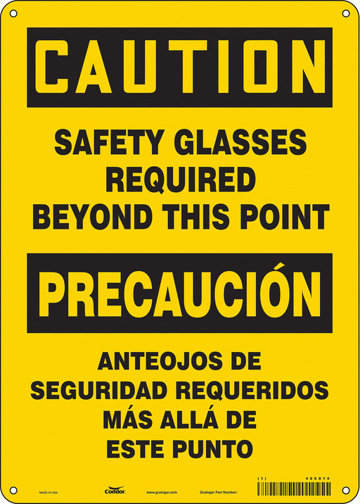 Safety Sign 14 inx10 in Polyethylene