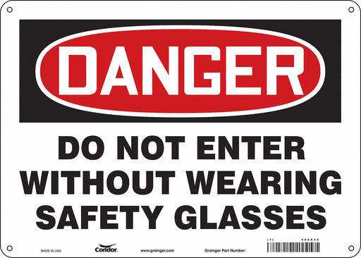 Safety Sign 10 in x 14 in Aluminum