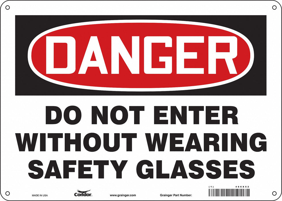 Safety Sign 10 in x 14 in Polyethylene