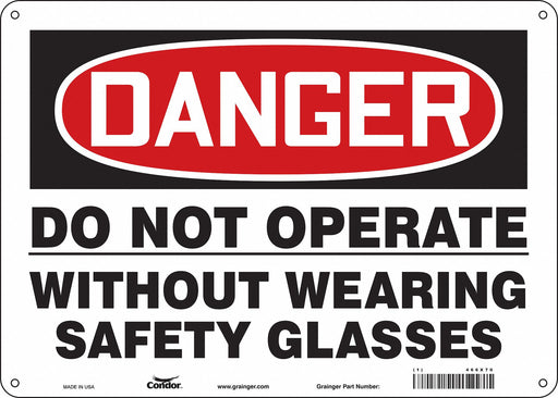 Safety Sign 10 in x 14 in Polyethylene