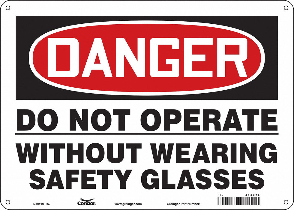 Safety Sign 10 in x 14 in Polyethylene
