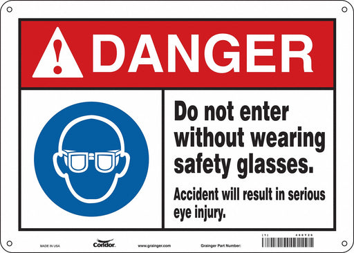 Safety Sign 10 inx14 in Polyethylene