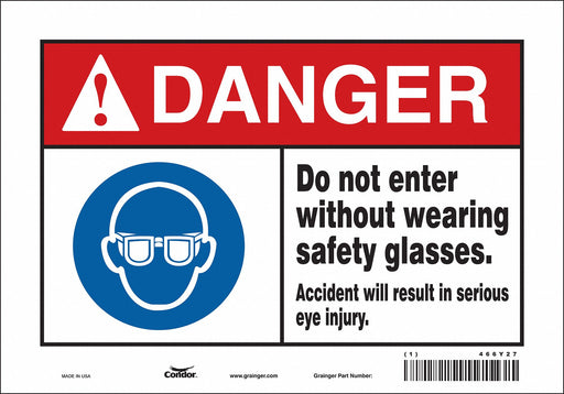 Safety Sign 7 in x 10 in Vinyl