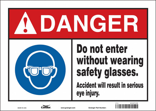 Safety Sign 10 in x 14 in Vinyl