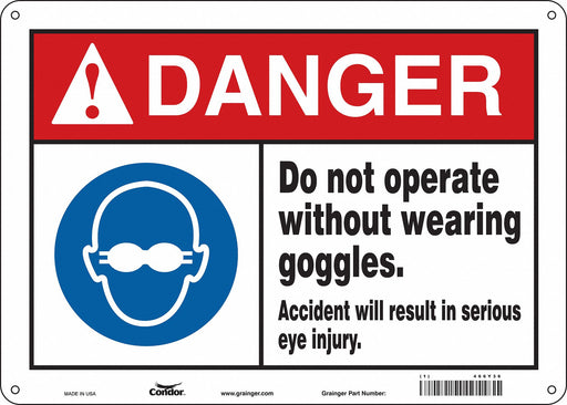 Safety Sign 10 in x 14 in Aluminum