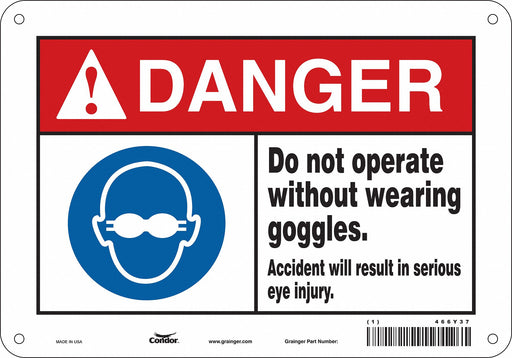 Safety Sign 7 in x 10 in Polyethylene