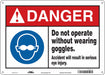 Safety Sign 10 in x 14 in Polyethylene