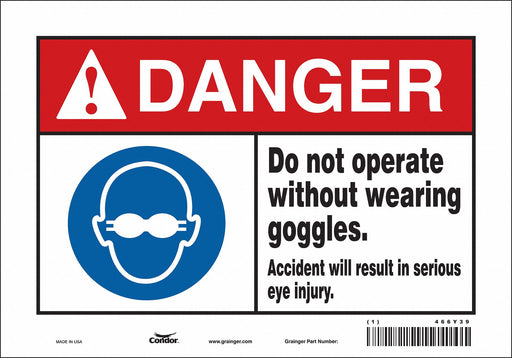 Safety Sign 7 inx10 in Vinyl