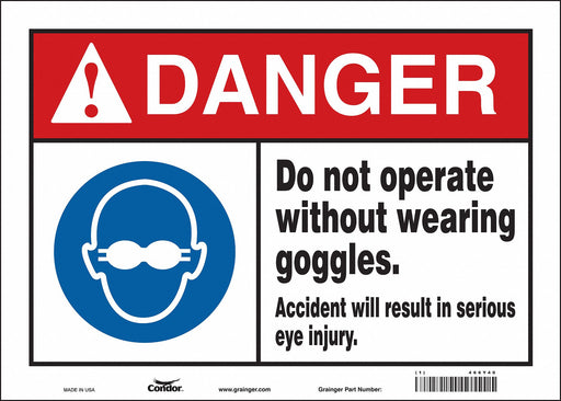 Safety Sign 10 in x 14 in Vinyl