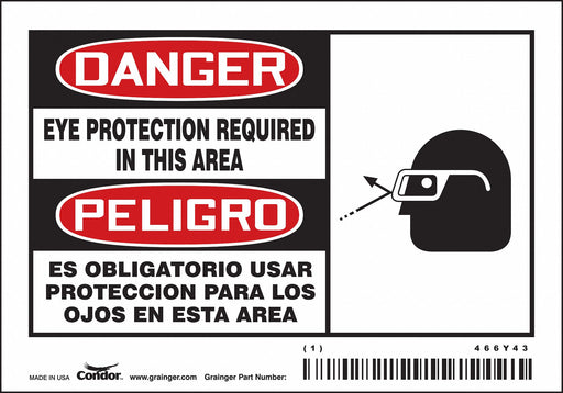 Safety Sign 3.5in x 5in Vinyl PK5