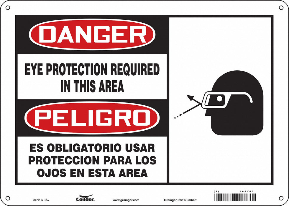 Safety Sign 10 in x 14 in Polyethylene