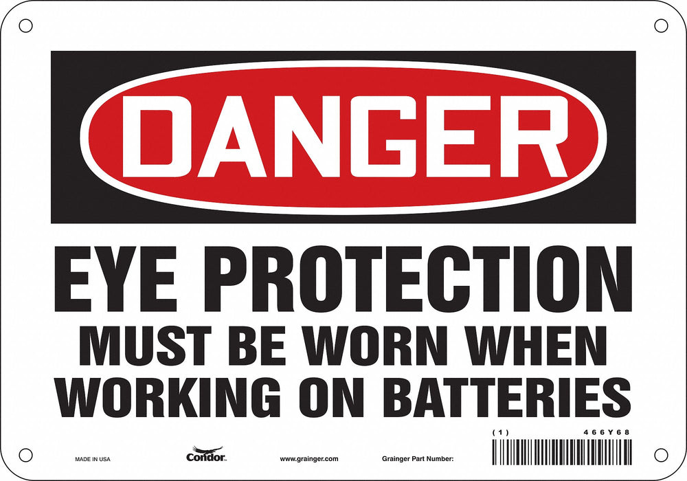 Safety Sign 7 in x 10 in Polyethylene