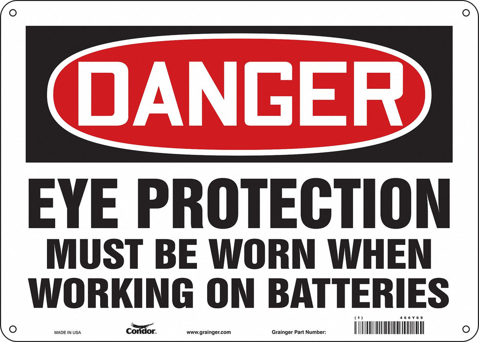 Safety Sign 10 in x 14 in Polyethylene
