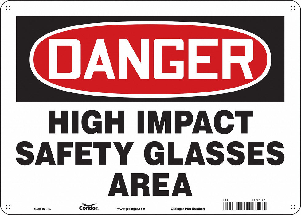 Safety Sign 10 in x 14 in Polyethylene