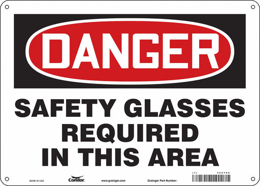 Safety Sign 10 inx14 in Polyethylene