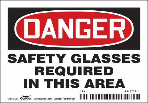Safety Sign 3 1/2 inx5 in Vinyl