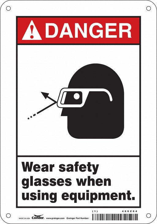 Safety Sign 10 in x 7 in Vinyl