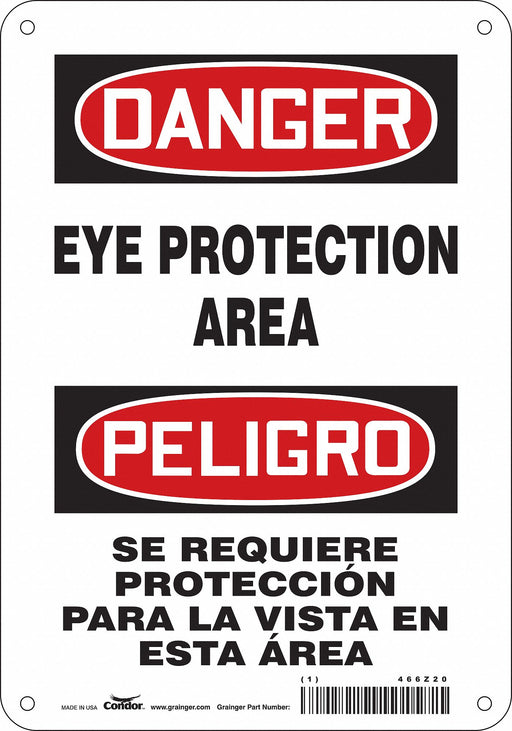 Safety Sign 10 in x 7 in Polyethylene