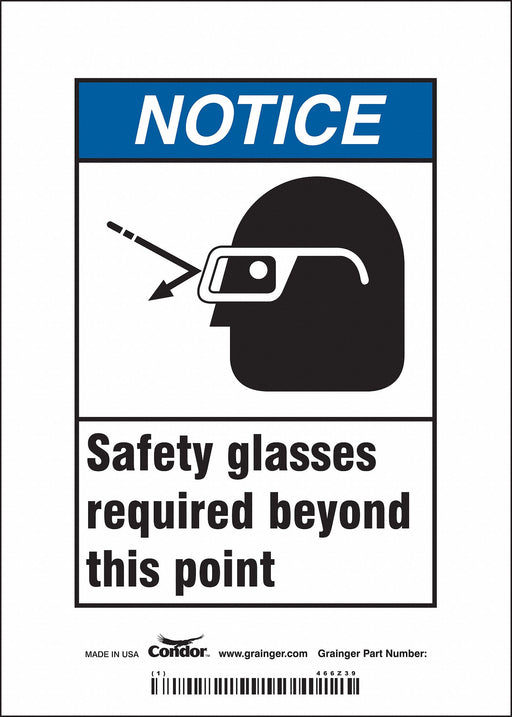 Safety Sign 7 inx5 in Vinyl