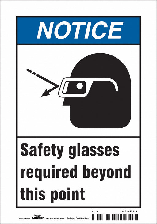 Safety Sign 10 inx7 in Vinyl