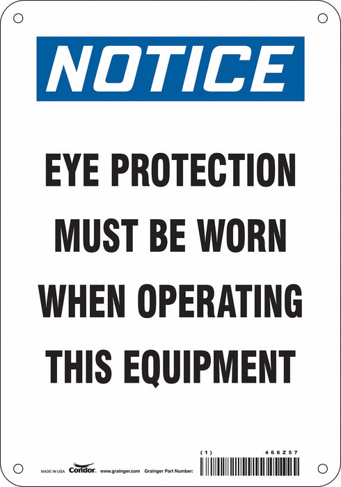 Safety Sign 10 in x 7 in Aluminum
