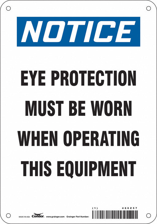 Safety Sign 10 in x 7 in Aluminum