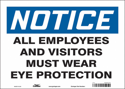 Safety Sign 10 in x 14 in Vinyl