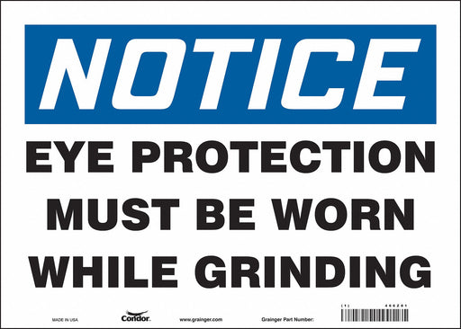 Safety Sign 10 inx14 in Vinyl