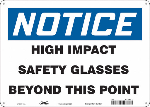 Safety Sign 10 in x 14 in Polyethylene