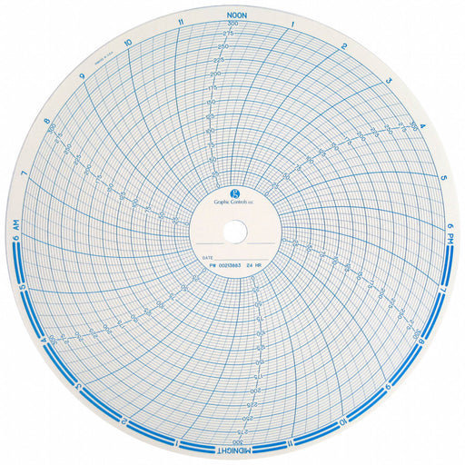 M6799 Circular Paper Chart 24 hr 100 pkg