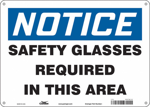 Safety Sign 10 in x 14 in Aluminum