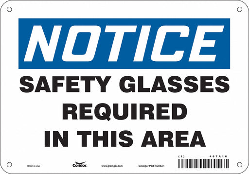 Safety Sign 7 inx10 in Polyethylene