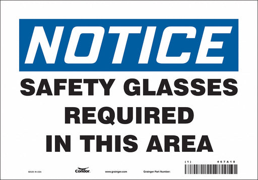 Safety Sign 7 inx10 in Vinyl