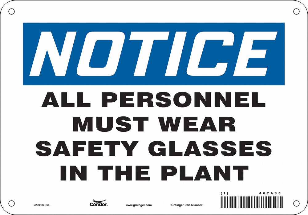 Safety Sign 7 in x 10 in Aluminum