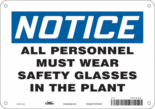 Safety Sign 7 in x 10 in Aluminum