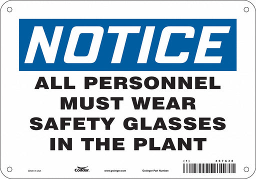 Safety Sign 7 in x 10 in Polyethylene