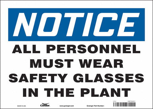 Safety Sign 10 inx14 in Vinyl