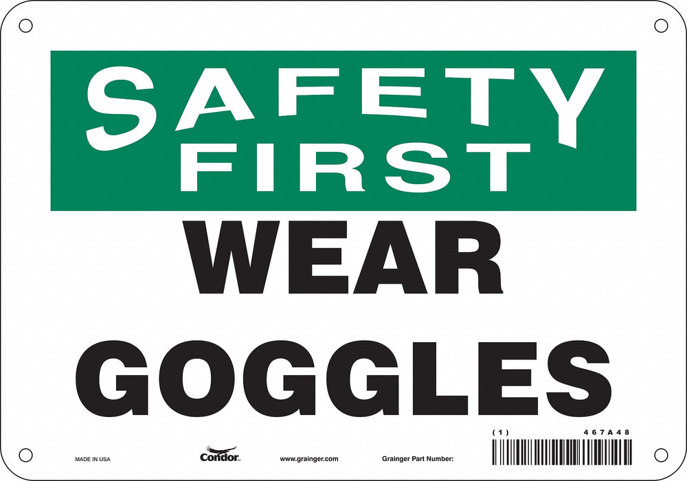 J7029 Safety Sign 7 in x 10 in Aluminum