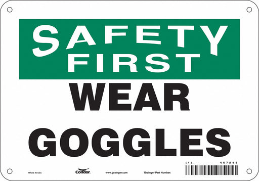 J7029 Safety Sign 7 in x 10 in Aluminum