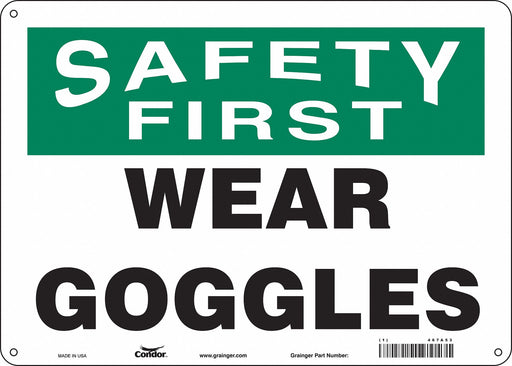 J7029 Safety Sign 10 inx14 in Polyethylene
